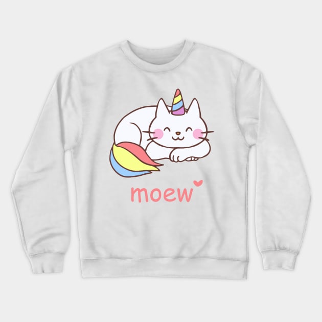 unicorn cat cute Crewneck Sweatshirt by Cats Cute 